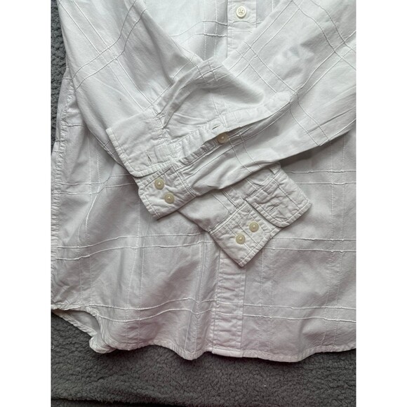 Orvis Windowpane button down shirt white Sz medium - Picture 3 of 6